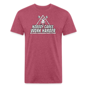 Nobody Cares Work Harder T-Shirt - heather burgundy
