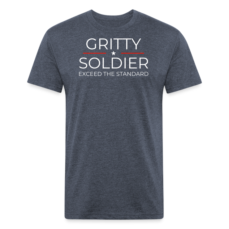 Gritty Soldier Fitted T-Shirt - heather navy