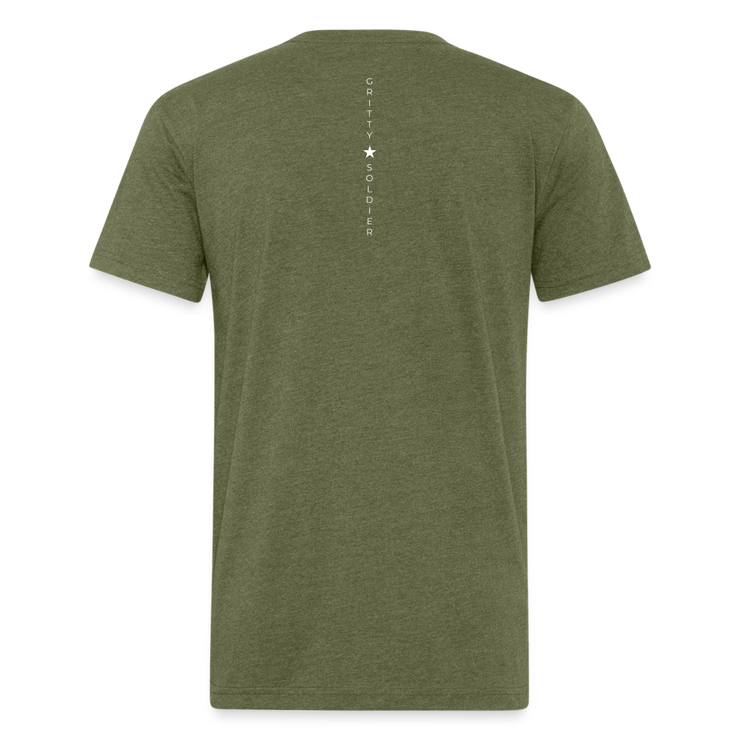 Gritty Soldier Fitted T-Shirt - heather military green