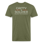 Gritty Soldier Fitted T-Shirt - heather military green