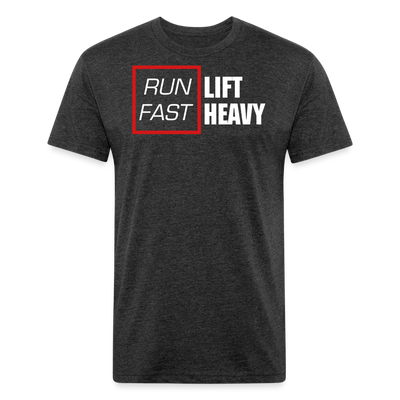 Run Fast, Lift Heavy T-Shirt - heather black