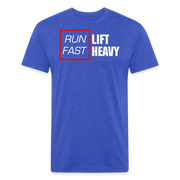 Run Fast, Lift Heavy T-Shirt - heather royal