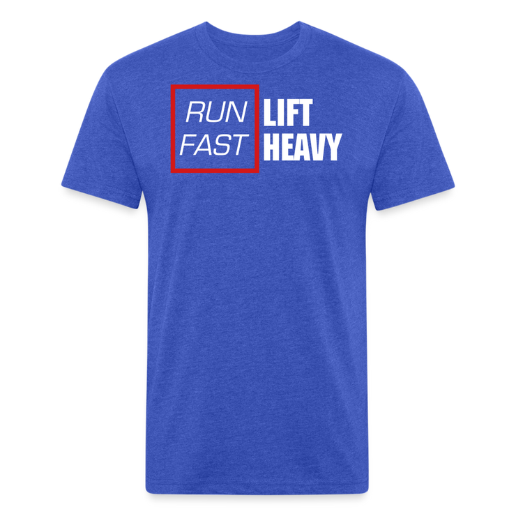 Run Fast, Lift Heavy T-Shirt - heather royal