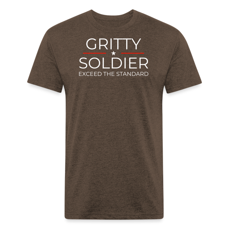 Gritty Soldier Fitted T-Shirt - heather espresso