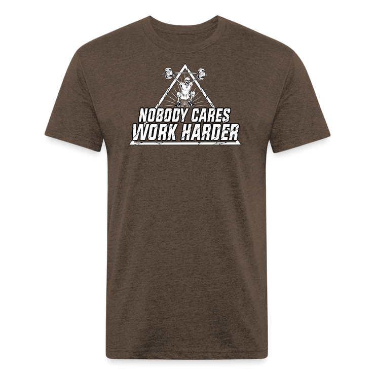 Nobody Cares Work Harder T-Shirt - heather espresso