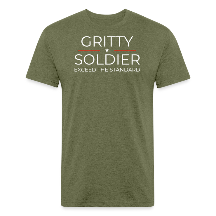 Gritty Soldier Fitted T-Shirt - heather military green