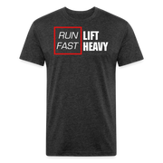 Run Fast, Lift Heavy T-Shirt - heather black