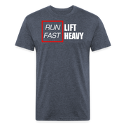 Run Fast, Lift Heavy T-Shirt - heather navy