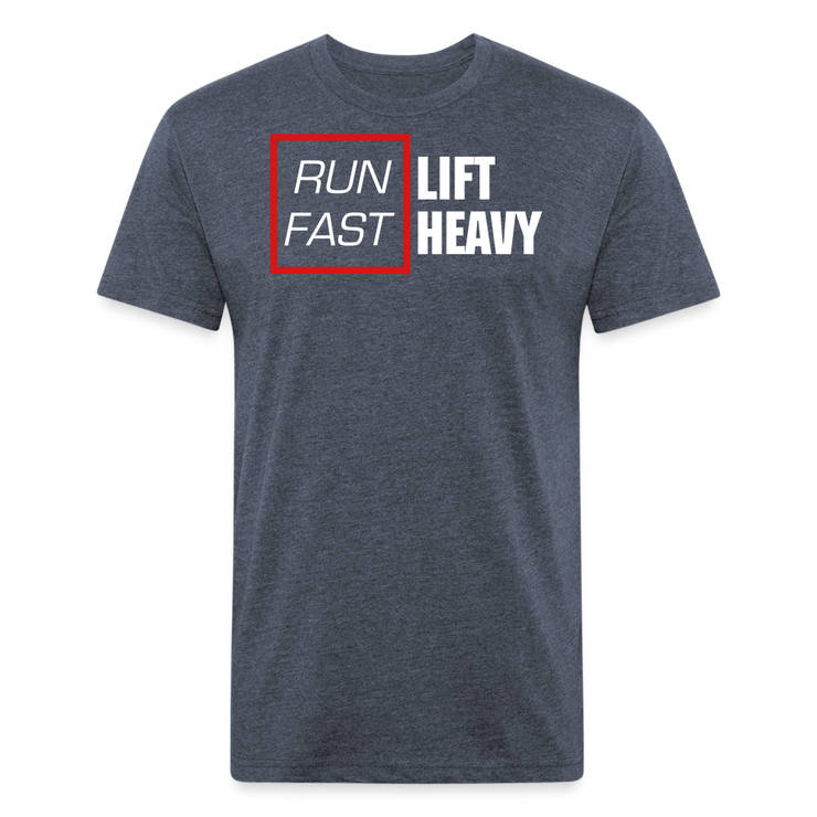 Run Fast, Lift Heavy T-Shirt - heather navy