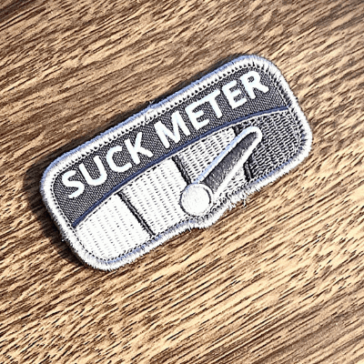 VELCRO® BRAND Fastener Morale HOOK PATCH PATCHSuck Meter Funny 1x2.25