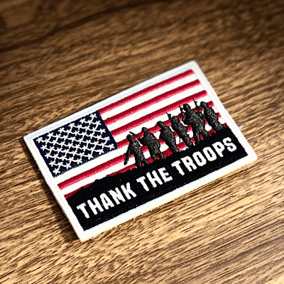 Thank the Troops Velcro Morale Patch (Highest Quality, Lowest Cost) –  Gritty Soldier Fitness